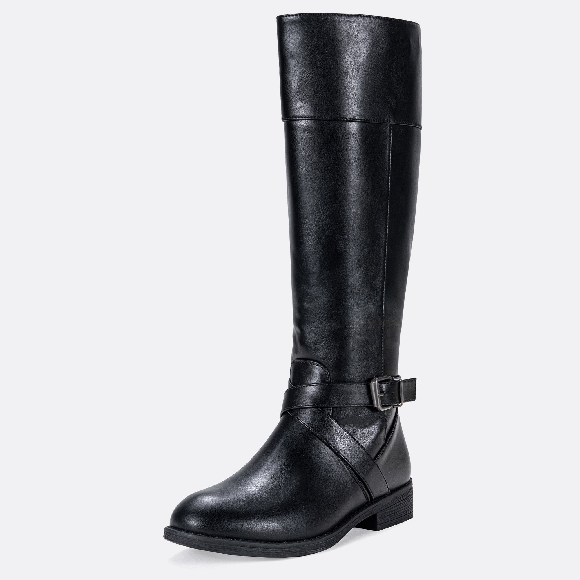 Vepose Women's 948 Riding Boots Knee High Boots+Buckle Calf Boot