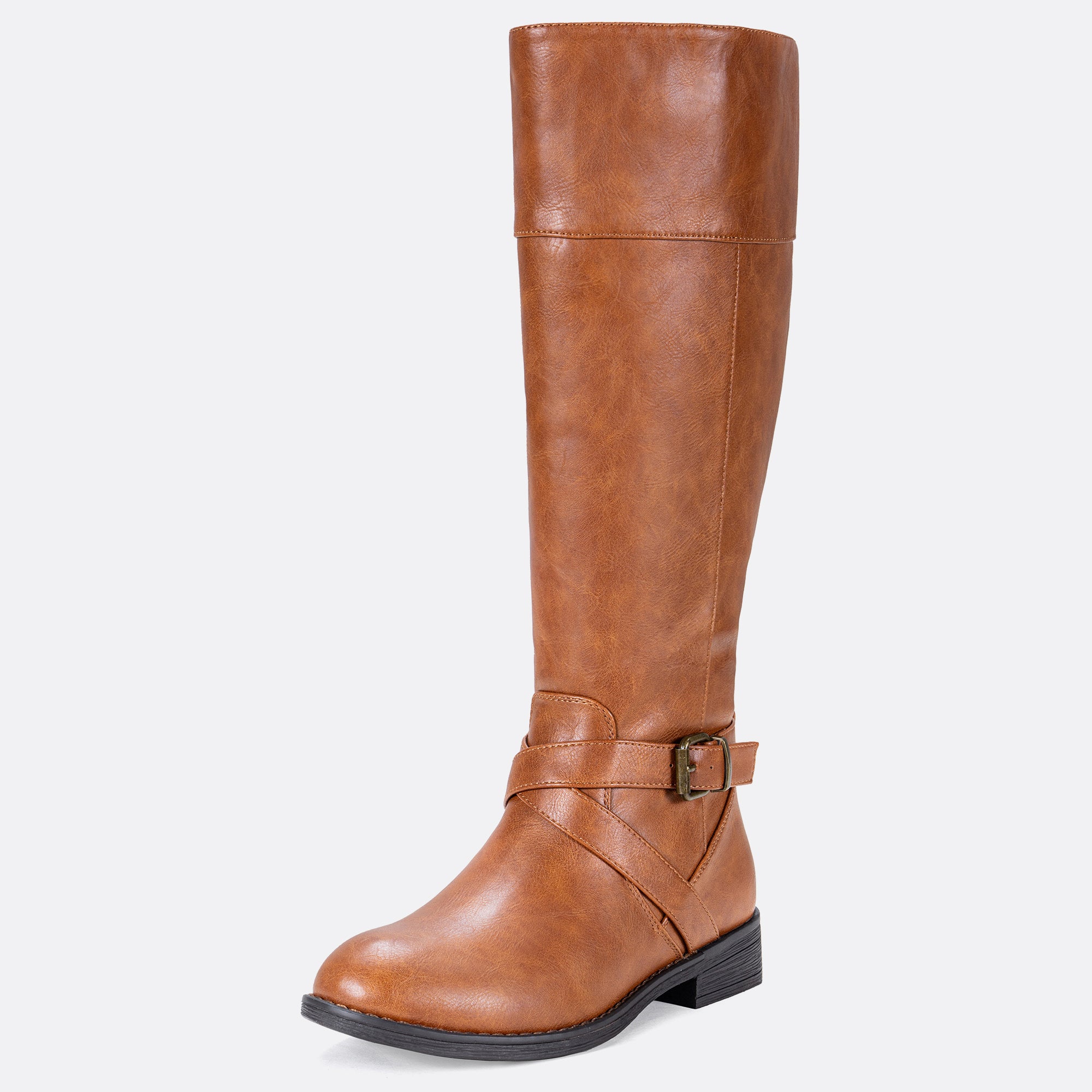 Vepose Women's 948 Riding Boots Knee High Boots+Buckle Calf Boot