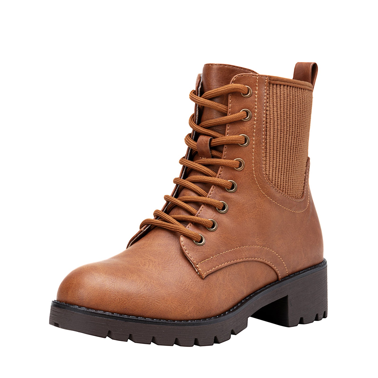 Vepose Womens' 916+919 Ankle Boots Combat Boots Lace-up Booties with Inside Zipper