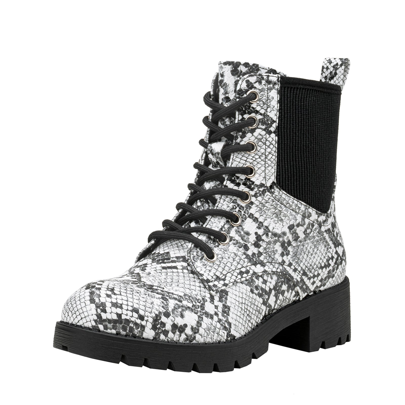 Vepose Womens' 916+919 Ankle Boots Combat Boots Lace-up Booties with Inside Zipper