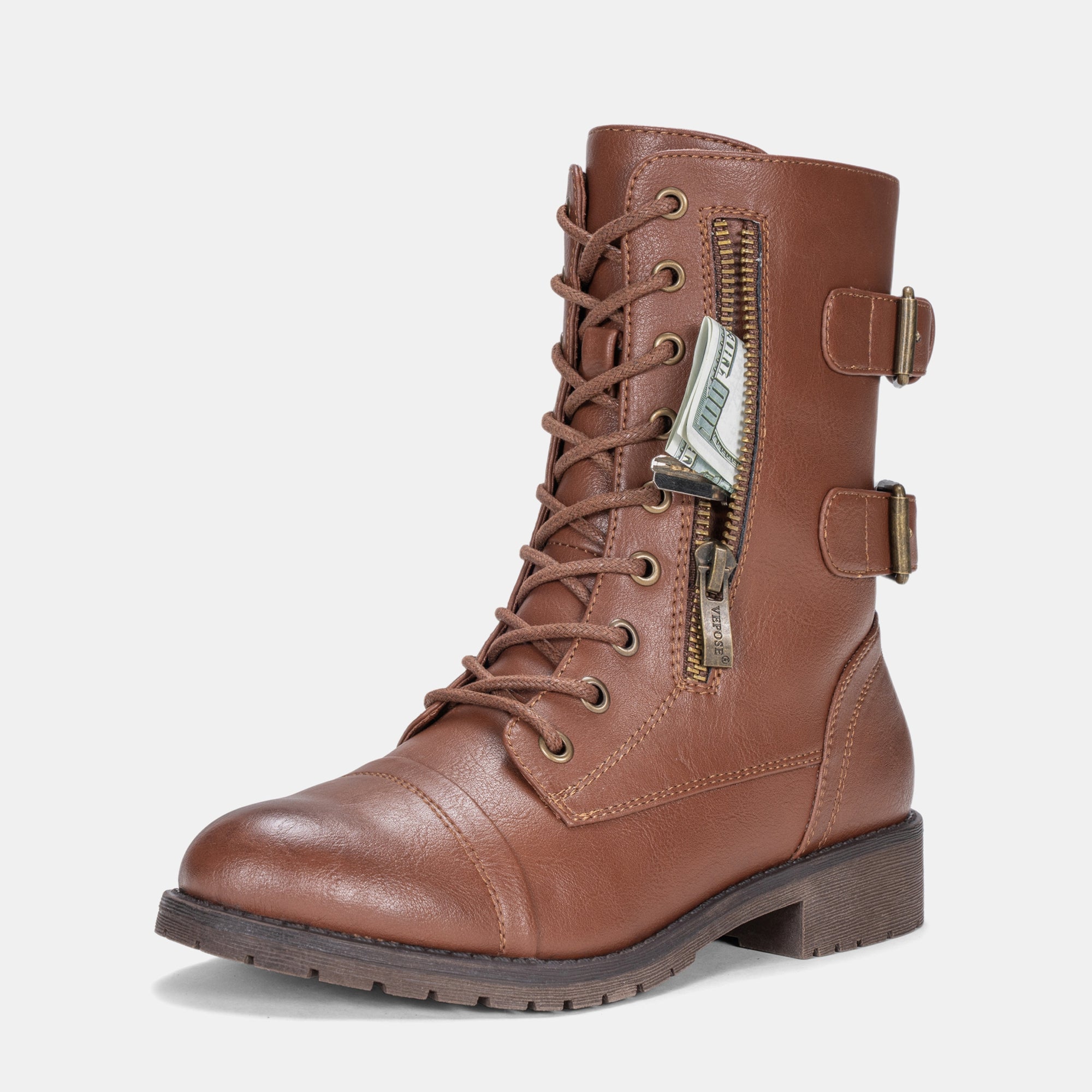 Vepose Women's 928+929+929L Military Combat Boots Mid Calf Boots+