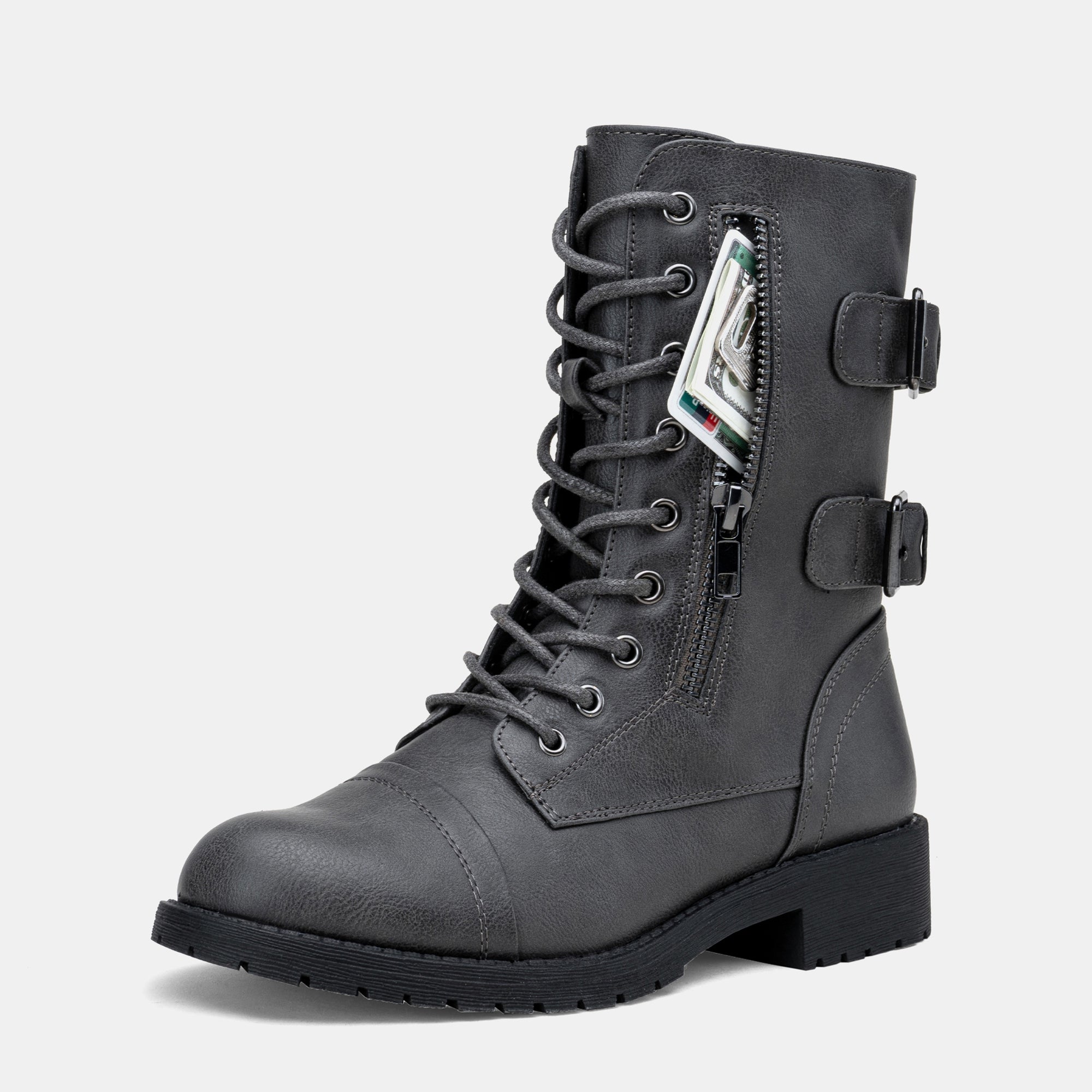 Vepose Women's 928+929+929L Military Combat Boots Mid Calf Boots+