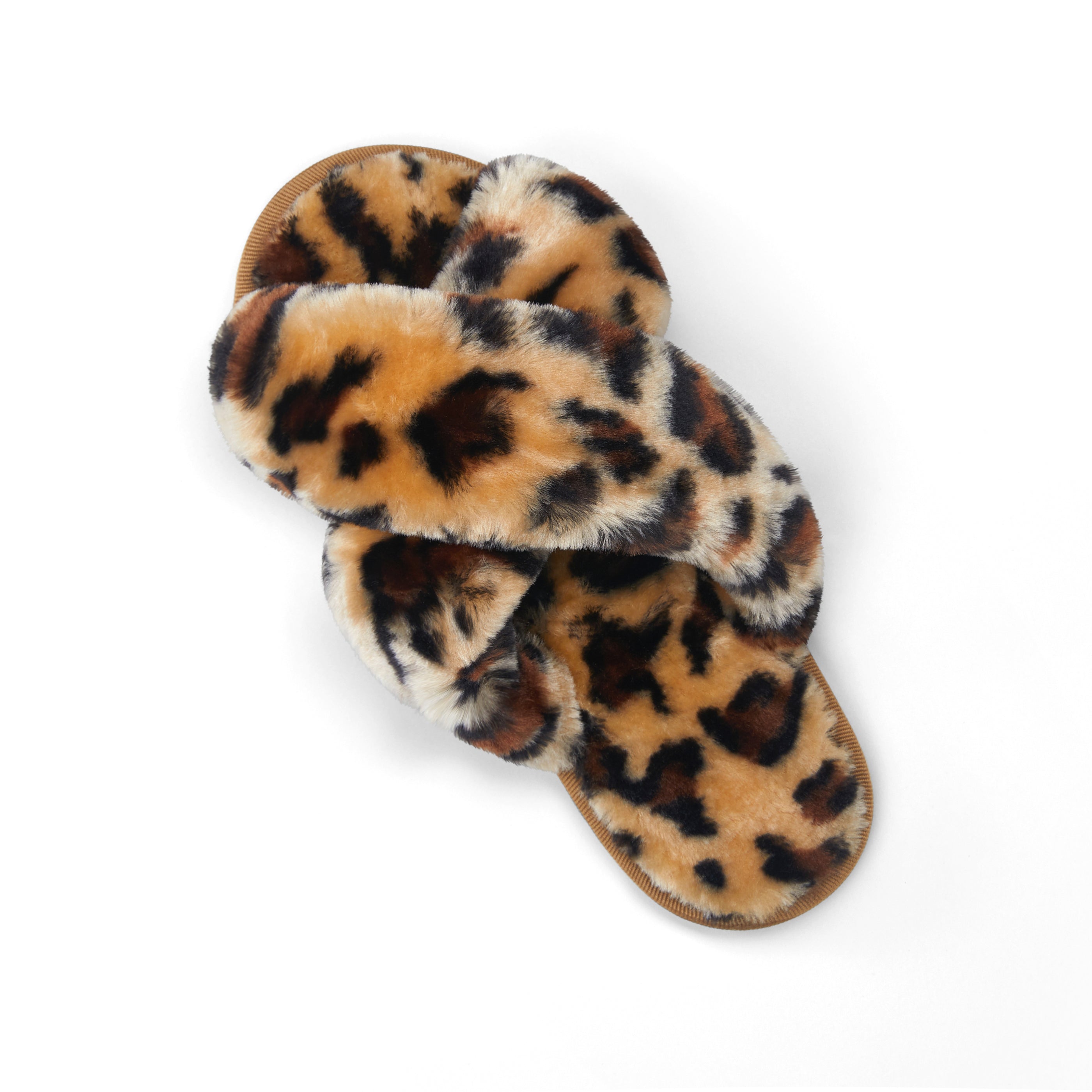 Vepose Women's 801 Cross Band Slippers Soft Plush Furry Open Toe