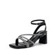 Vepose 6117 Women's  Rhinestone Open Toe Dressy Heeled Sandals
