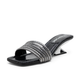 Vepose Women's 6109 Square Open Toe  Low Kitten Heel Sandals
