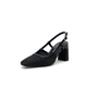 Vepose 6106 Women's Mesh Raffia Chunky Block Heel Sandals