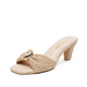 Vepose 6102+6103 Embellished Woven Raffia Heeled Sandals