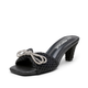 Vepose 6102+6103 Embellished Woven Raffia Heeled Sandals