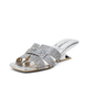 Vepose Women's 6109 Square Open Toe  Low Kitten Heel Sandals