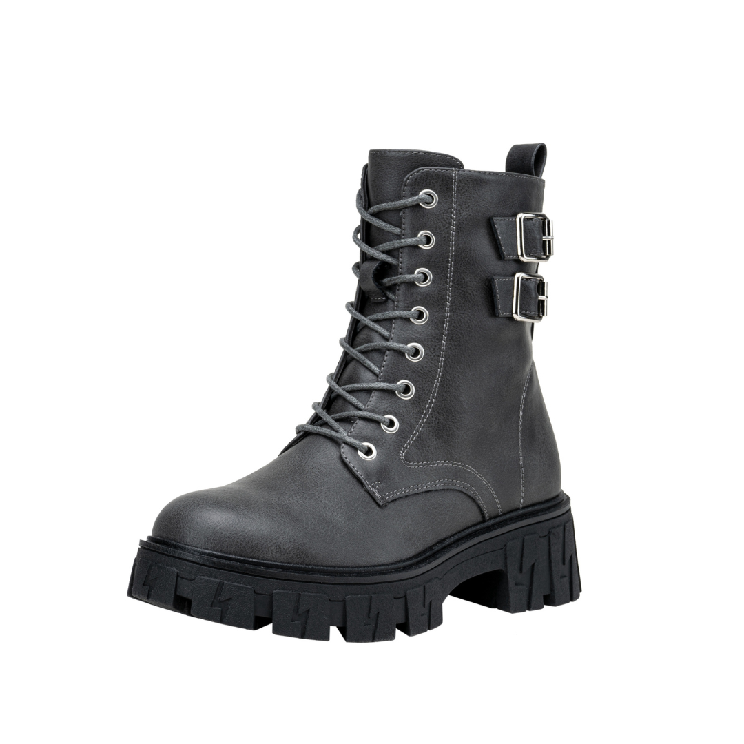 Vepose Womens' 916 | Ankle Boots | Combat Boots | Lace-up Booties with  Inside Zipper