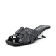 Vepose Women's 6109 Square Open Toe  Low Kitten Heel Sandals