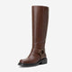 Vepose 9523 Square Toe Chunky Low Heel Women's Knee High Boots