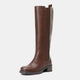 Vepose Women's 9566 Pull-on Elastic Band Low Heel Knee-High Boots