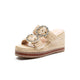 Vepose 8802 Women's Woven Raffia Platform Wedge Vacation Sandals