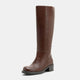 Vepose 9567 Women's Platform Low Heel Round Toe  Knee-High Boots