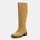 Vepose 9567 Women's Platform Low Heel Round Toe  Knee-High Boots