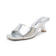 Vepose 6105 Slip On Square Open Toe Mules  Heeled Sandals