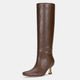 Vepose 9528 Square Toe Knee High Boots for Women with Kitten Low Heel