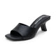 Vepose 6105 Slip On Square Open Toe Mules  Heeled Sandals