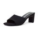 Vepose 6108 Women's Slip On Knit Mesh Woven Mules Heeled  Sandals