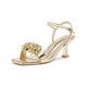 Vepose 6119 Women's Rhinestone Kitten Heel Sandals
