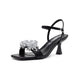 Vepose 6119 Women's Rhinestone Kitten Heel Sandals
