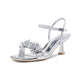 Vepose 6119 Women's Rhinestone Kitten Heel Sandals