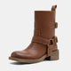 Vepose 9216 Women's Ankle Biker Boots with Side Zipper