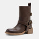 Vepose 9216 Women's Ankle Biker Boots with Side Zipper