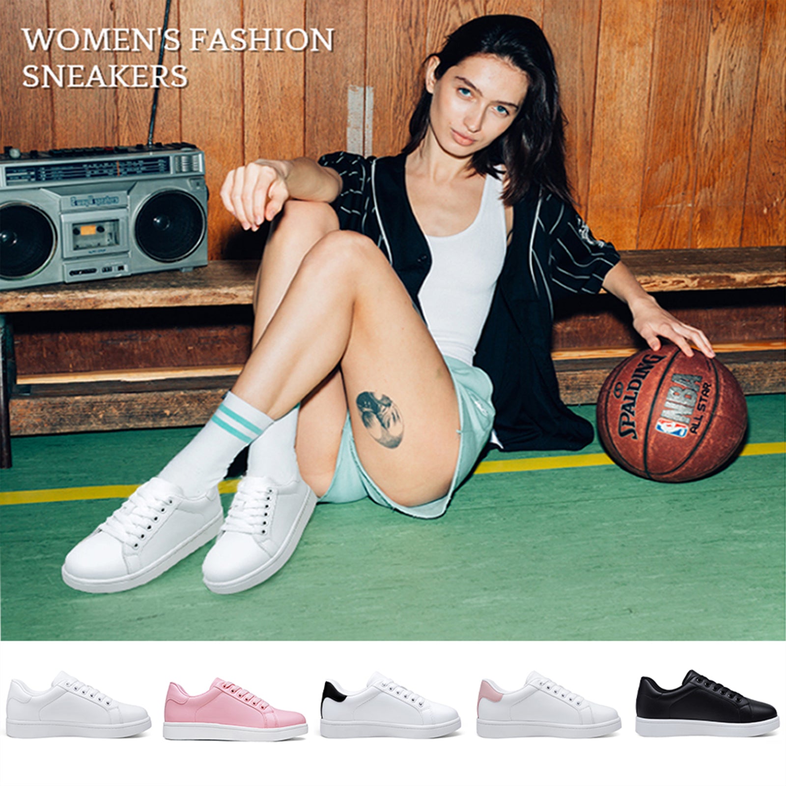 Vepose Women's 8005 Fashion Lace Up Comfortable Casual Tennis