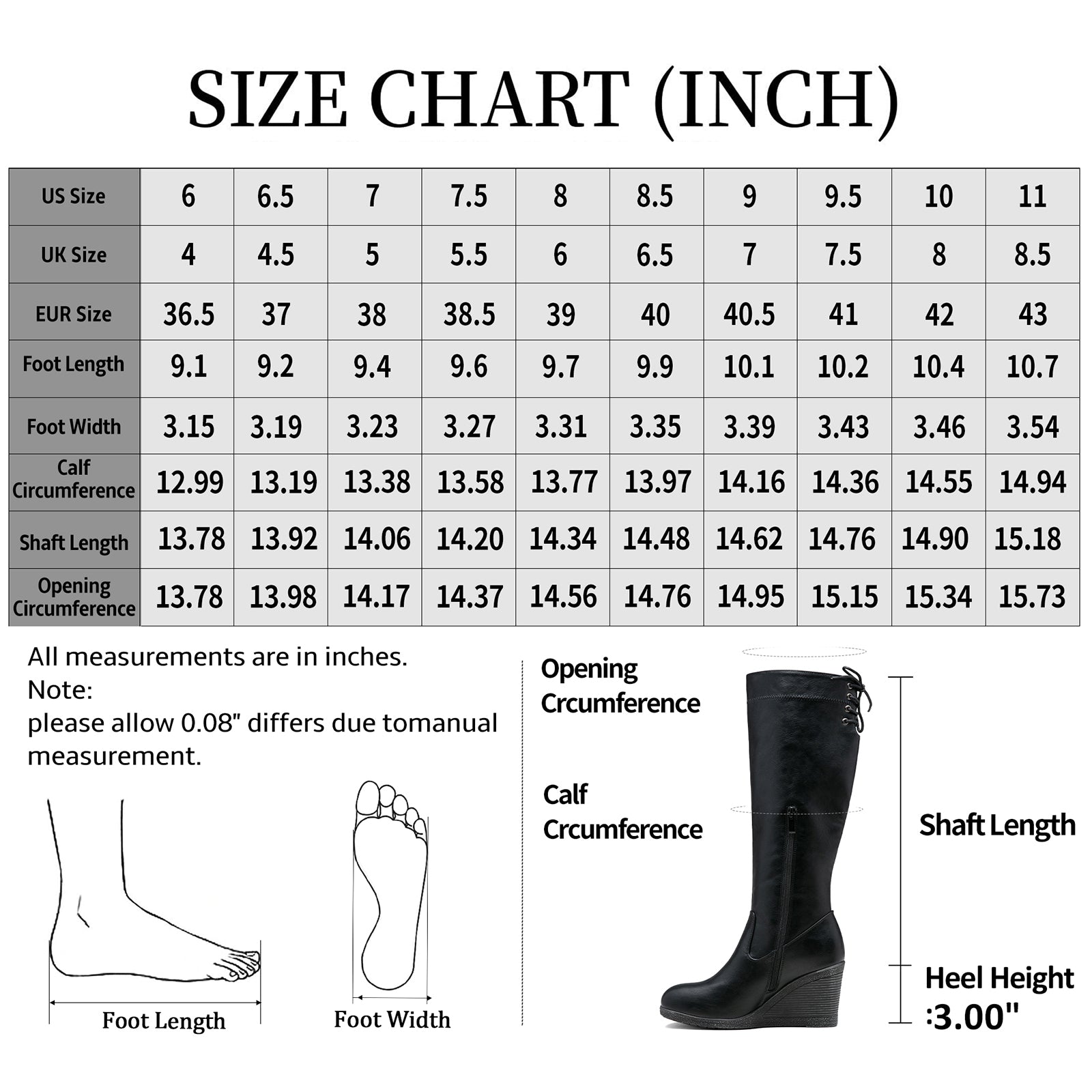 Extra wide calf wedge boots best sale