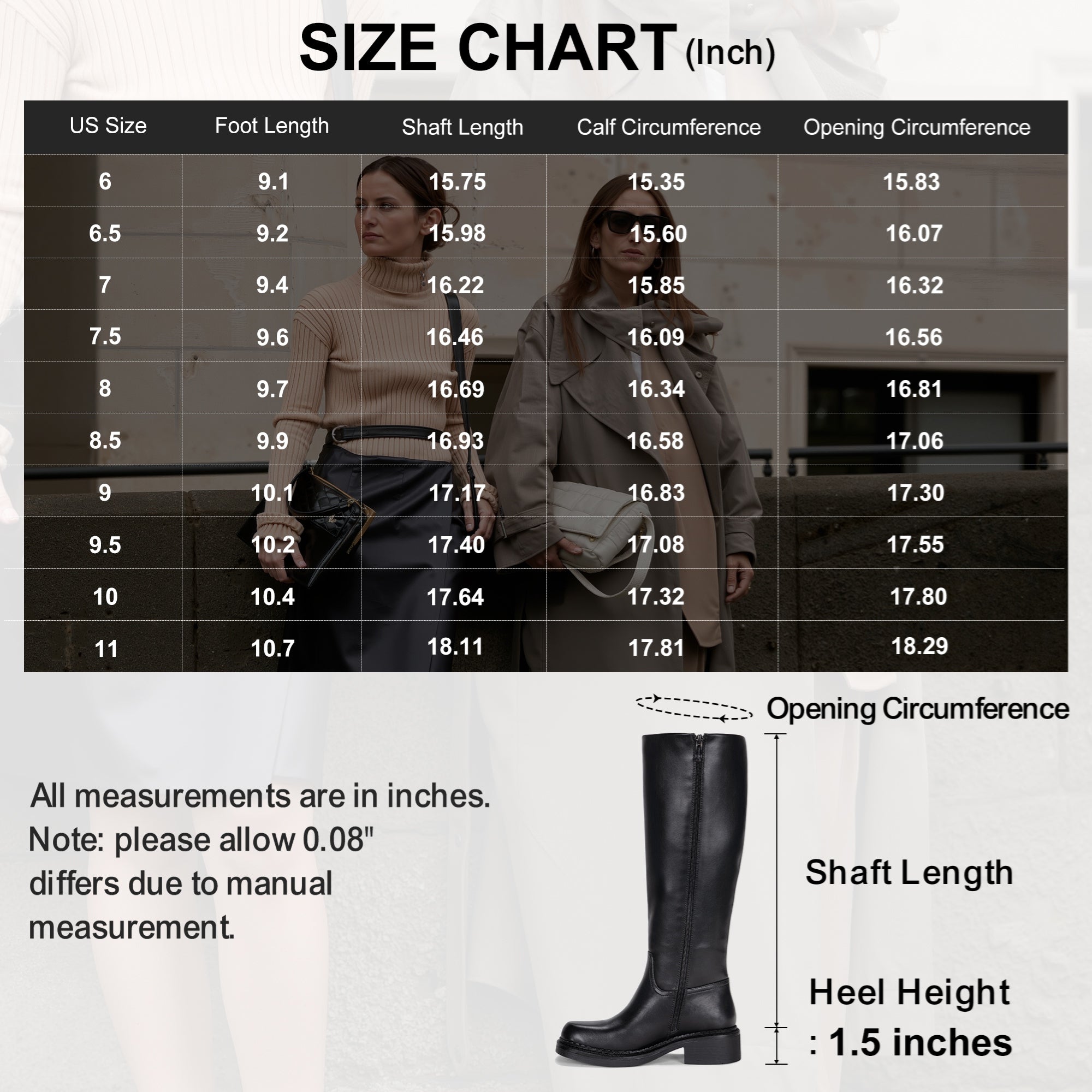 Vepose Women's 9522 Black Square Toe Knee High Boots – VEPOSE SHOES