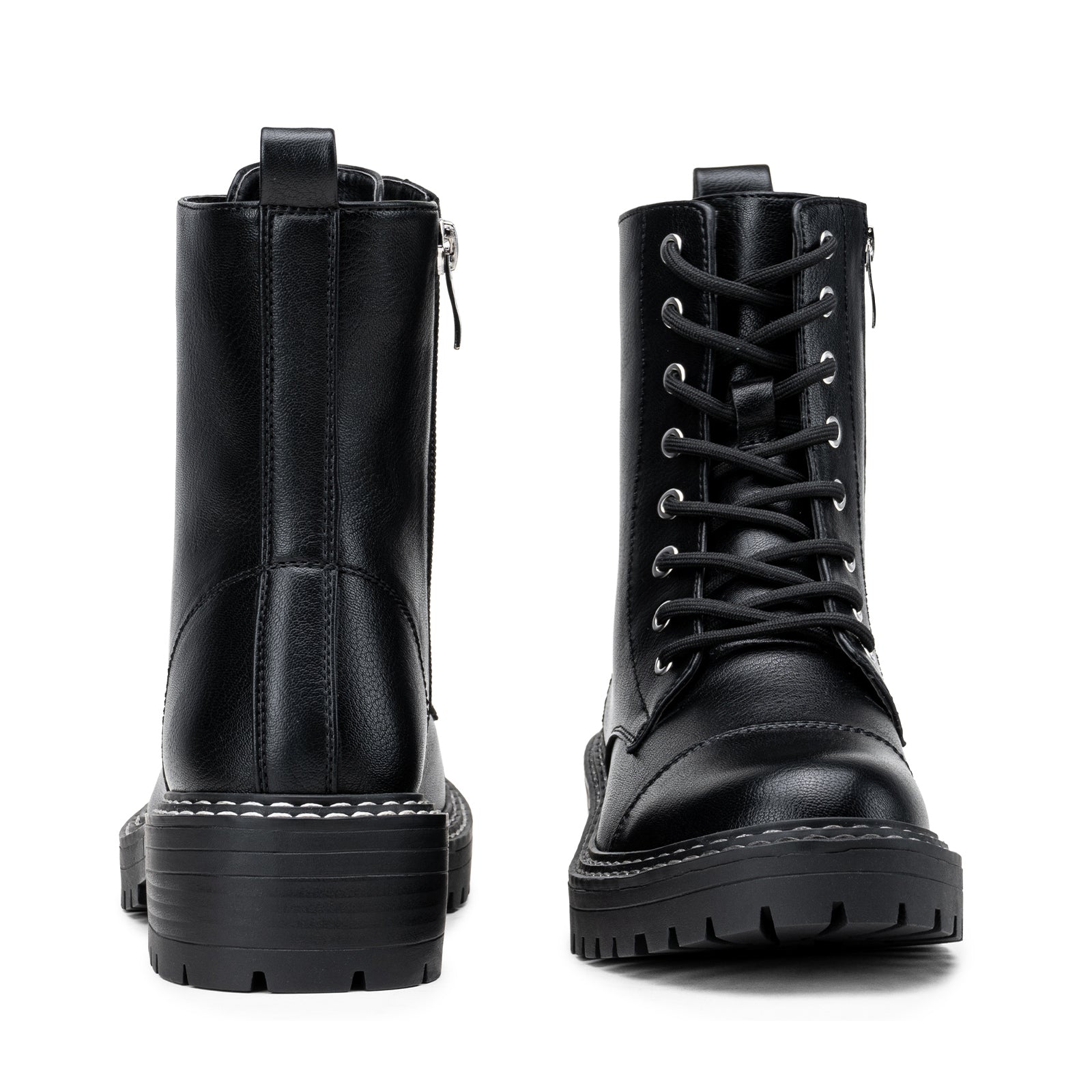 VEPOSE Women's 9629 Fashion Combat Ankle Boots, Lace up