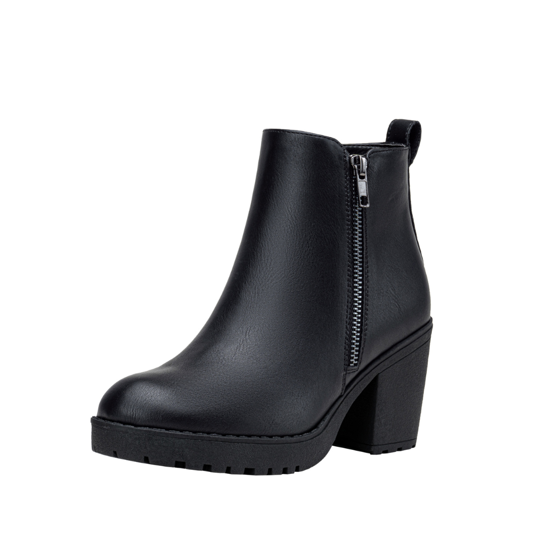 Vepose Women's Combat Ankle Boots - Chelsea Lace-up & Zip Moto Booties (Black, Size 8) - View #6