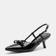 Vepose 6126 Women's Pointed Toe Elegant Floral Slingback Kitten Heels Sandals