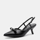 Vepose 6126 Women's Pointed Toe Elegant Floral Slingback Kitten Heels Sandals