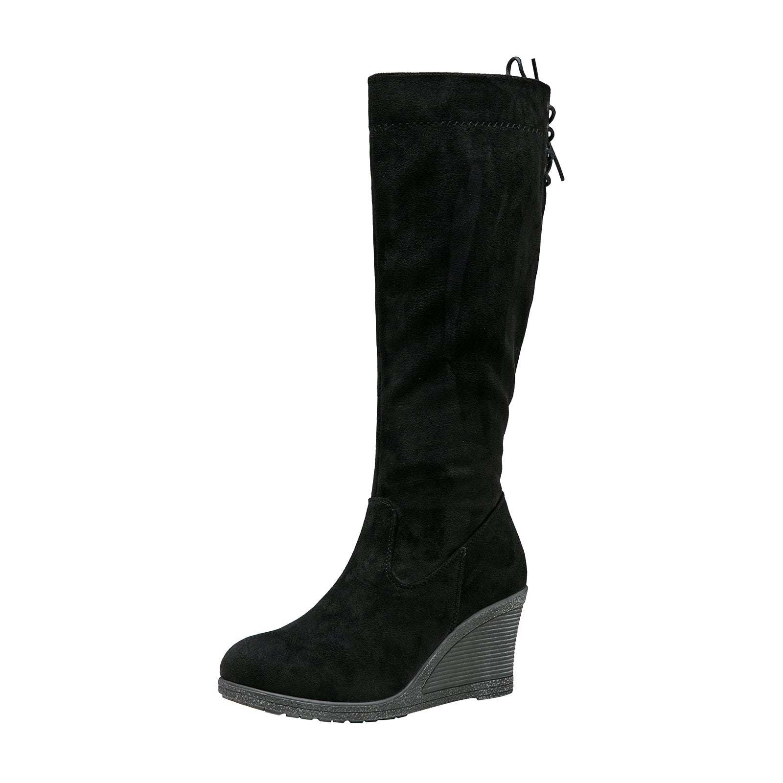 Wedge knee length deals boots