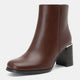 Vepose 9570 Chunky Block Heeled Square Toe Ankle Boots