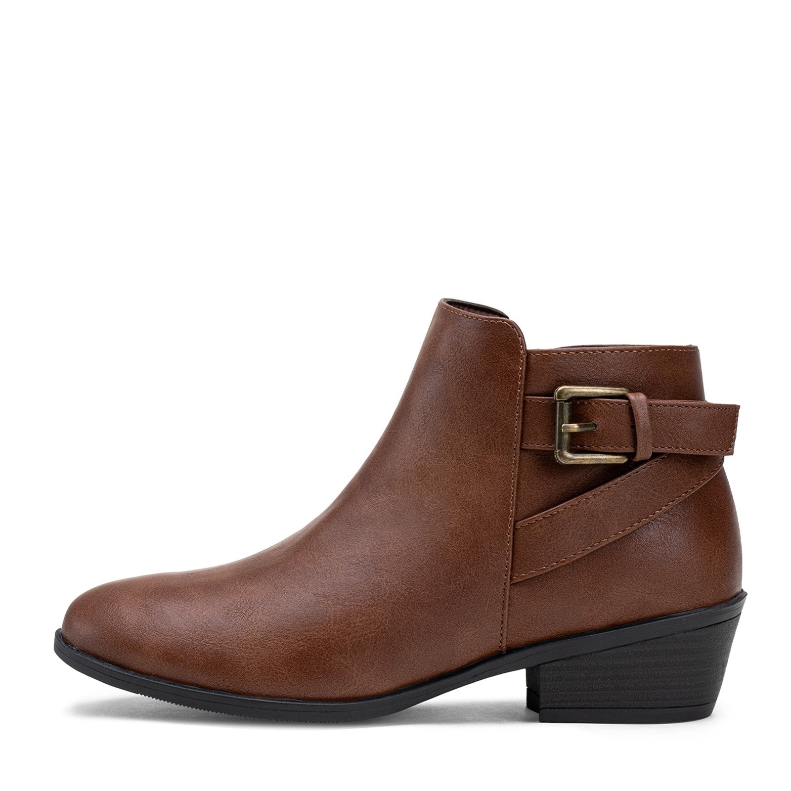 Vepose Women's 911 Ankle Boots Low Heels Chunky Perforated Western Shoes - 6 / cognac Vepose Women's 911 Ankle Boots Low Heels Chunky Perforated Western Shoes - 6 / cognac
