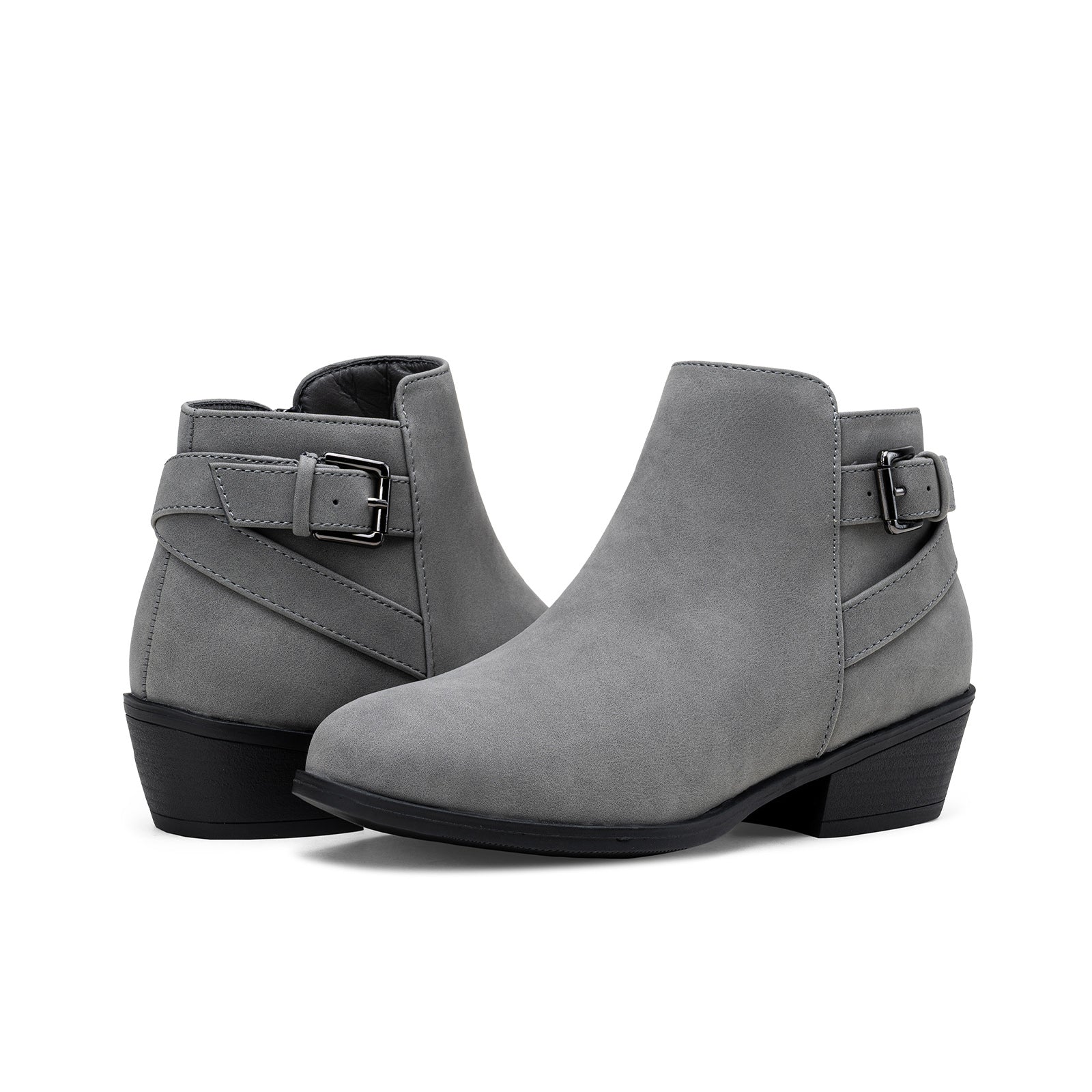 Vepose Women’s 911 Ankle Boots Low Heels Chunky Perforated Western