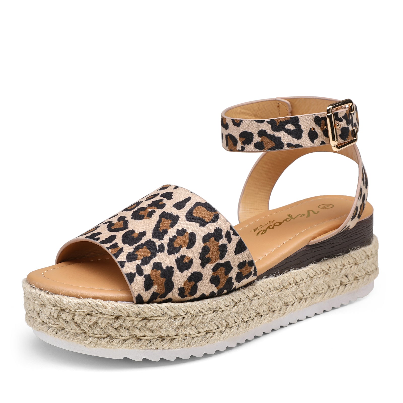 Putu Espadrille Platform Wedge Sandals For Women Square Open Toe Dressy Wedges With Elastic Ankle Strap Black 5.5 | Platforms & Wedges