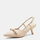 Vepose 6126 Women's Pointed Toe Elegant Floral Slingback Kitten Heels Sandals