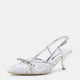 Vepose 6126 Women's Pointed Toe Elegant Floral Slingback Kitten Heels Sandals
