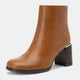 Vepose 9570 Chunky Block Heeled Square Toe Ankle Boots